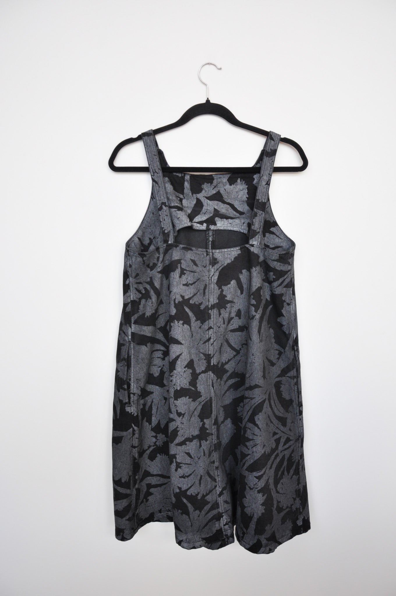 Kowtow Denim Pinafore Dress -  Black Floral