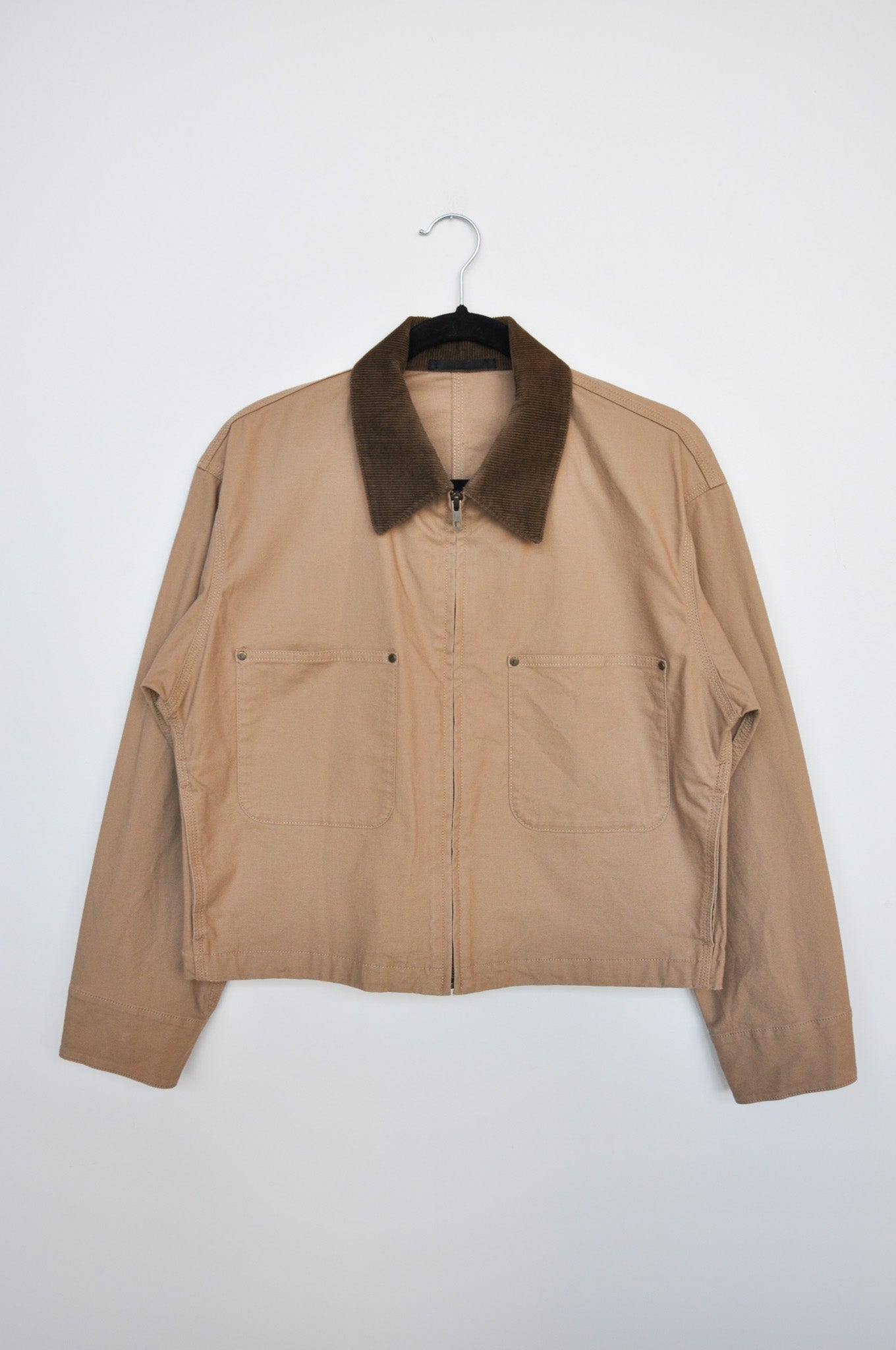 Uniqlo Cropped Chore Jacket - Tan/Brown