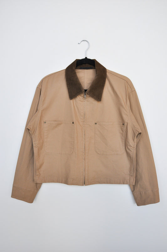 Uniqlo Cropped Chore Jacket - Tan/Brown