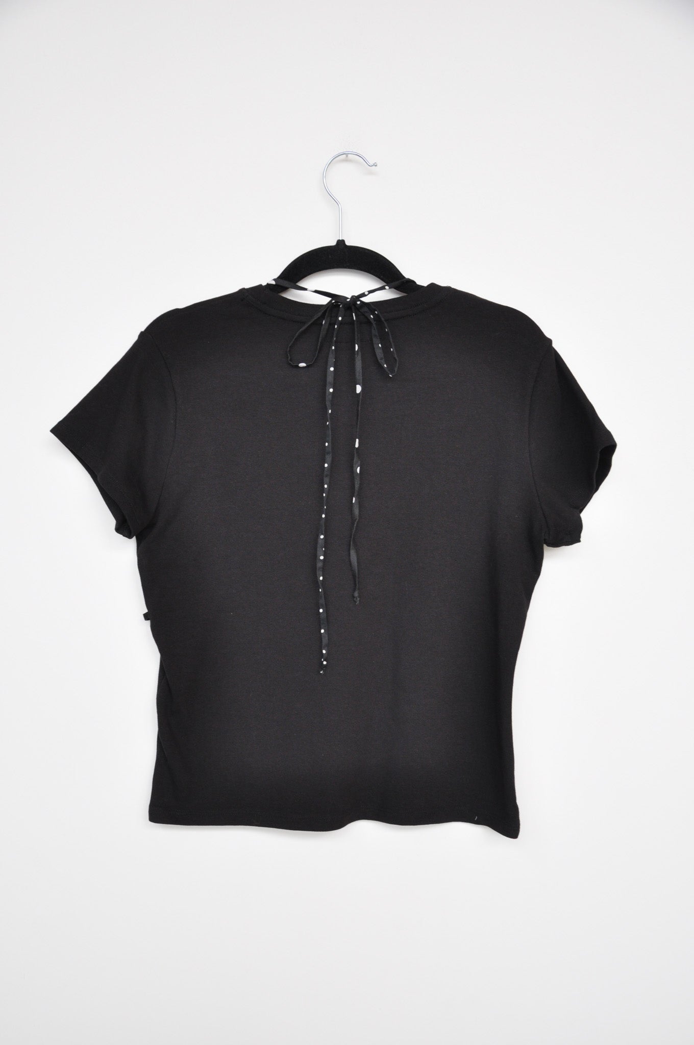 Rhoda Nunn Off-Cut Tee - Black/Polka Dot