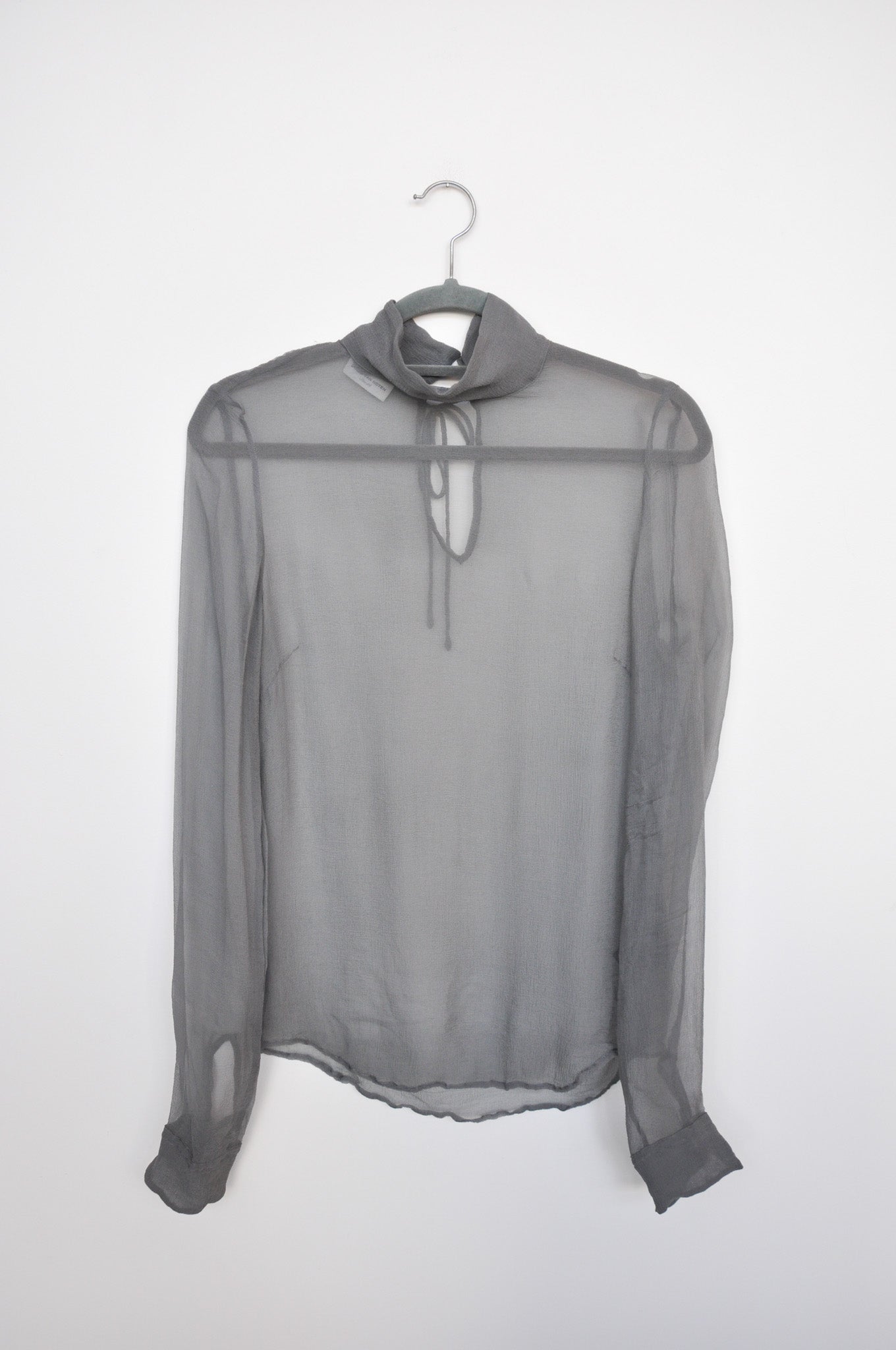 Dries Van Noten Sheer Silk Blouse - Grey