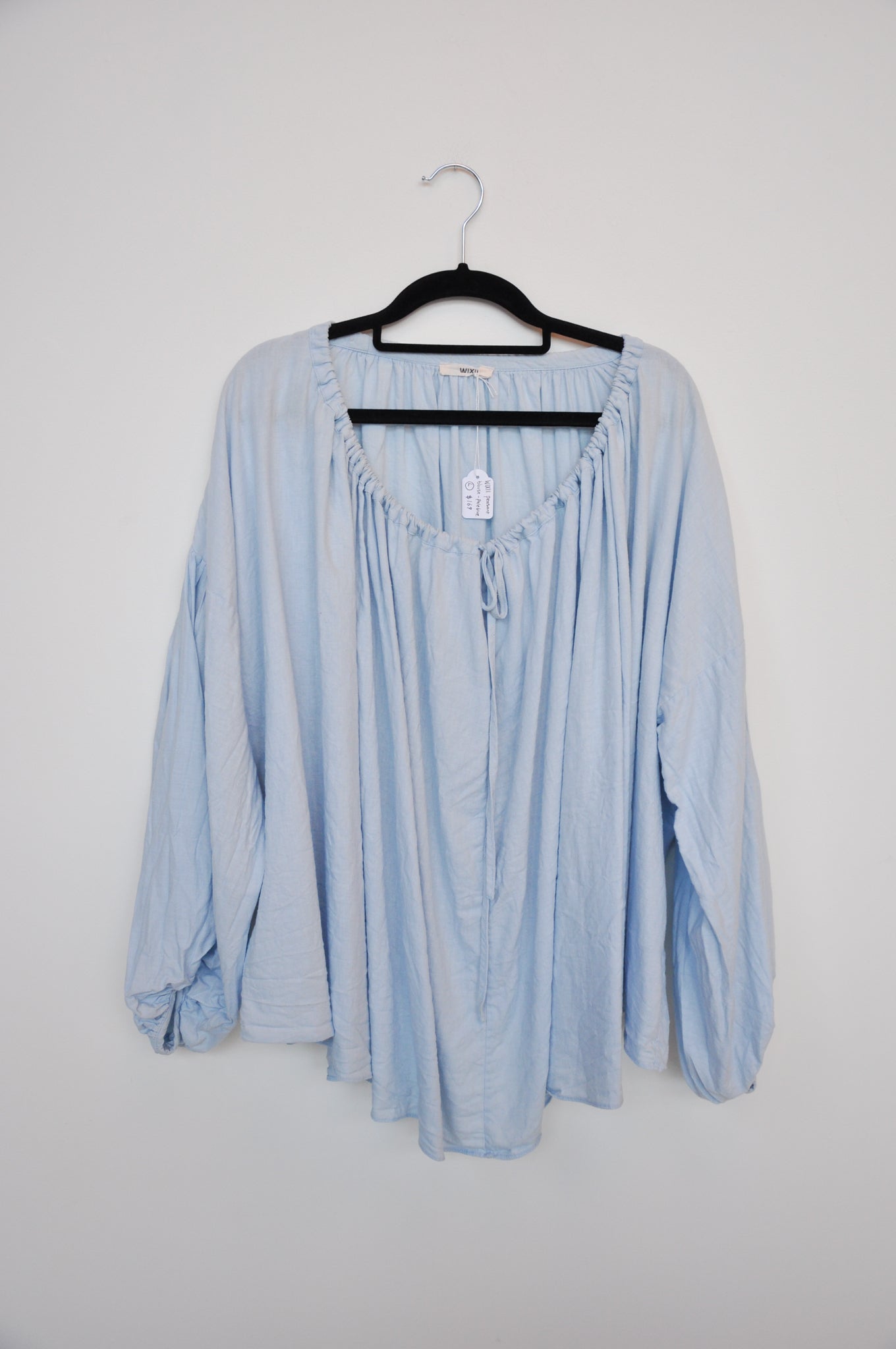WIXII Peasant Blouse - Pale Blue