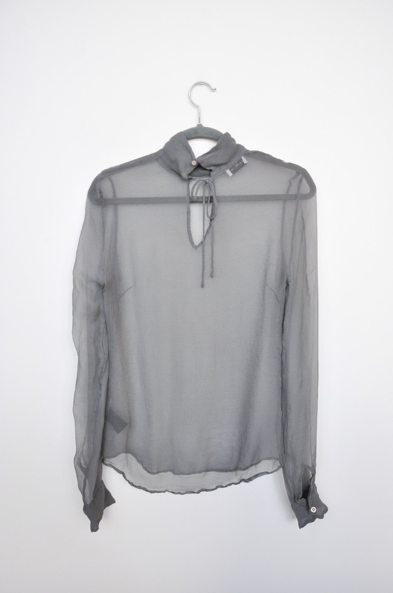 Dries Van Noten Sheer Silk Blouse - Grey