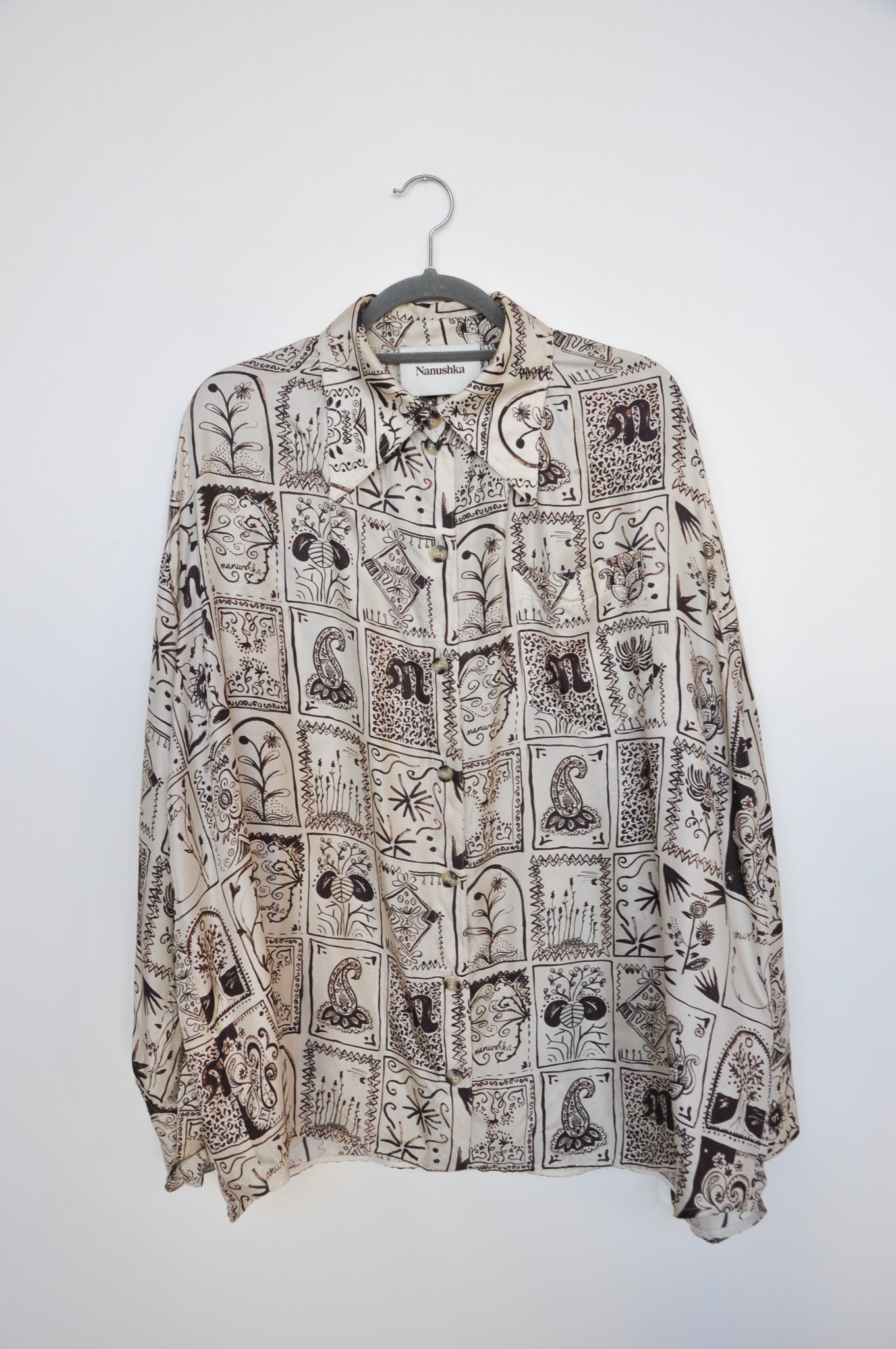 Nanushka Ocelot-Print Shirt - beige/brown