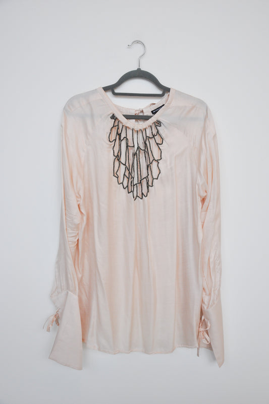 Ann Demulemeester Silk Tunic - pink/glass beads