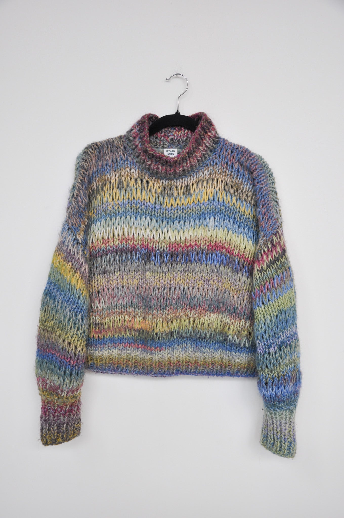 Frisson Knits Polo Neck Jumper - Stripe/Multi