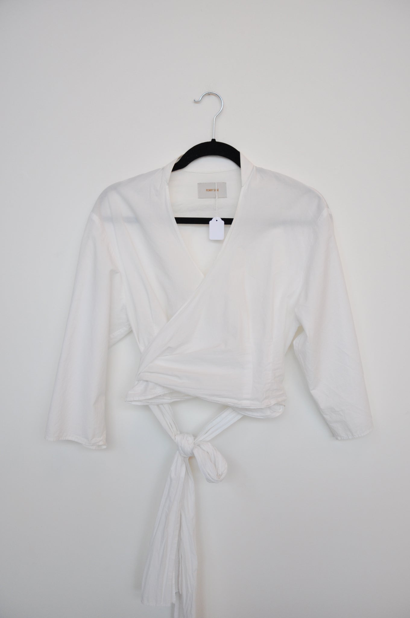 Penny Sage Rosa Wrap Top - White