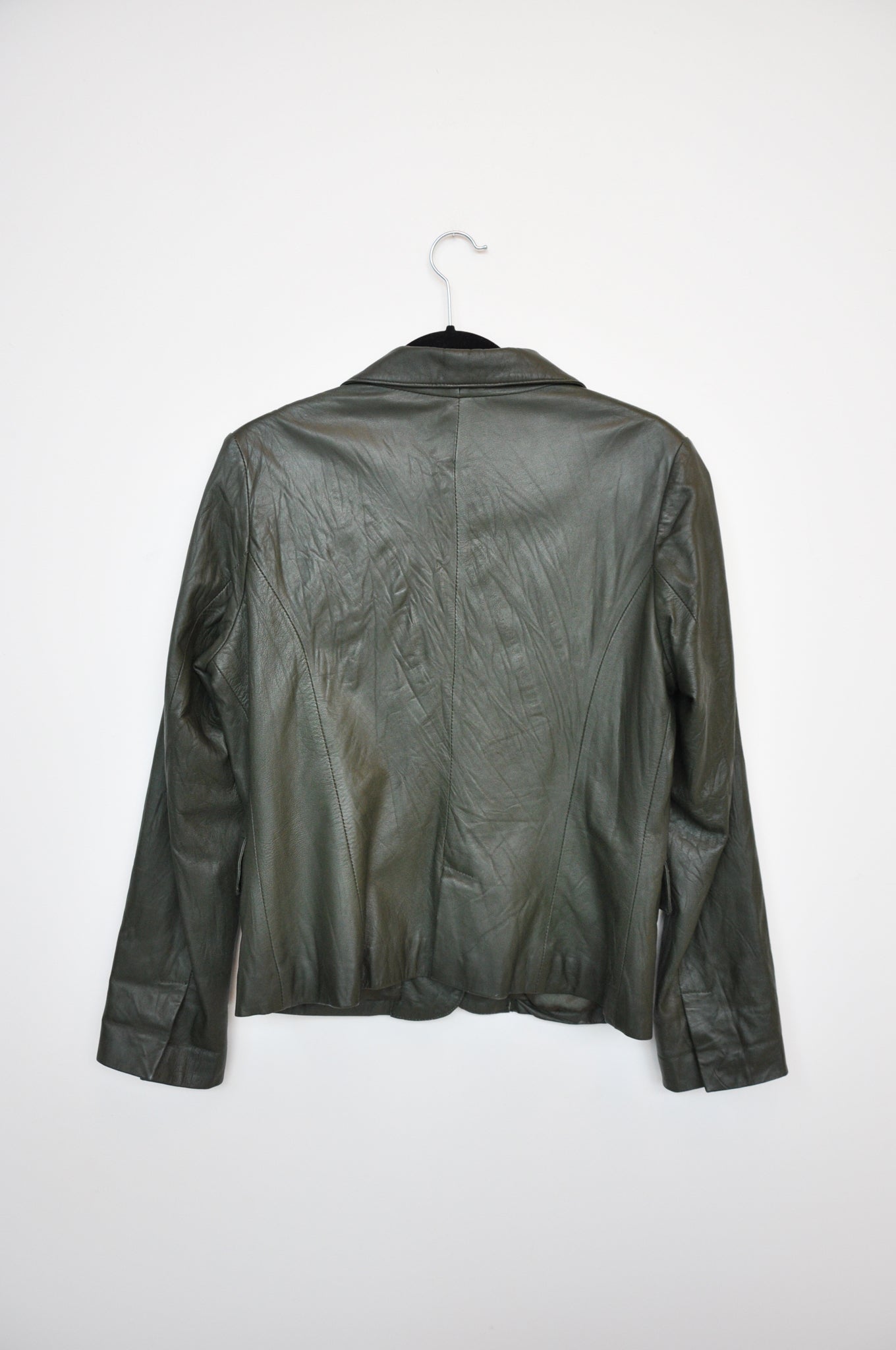 Koan Leather Look Blazer - Green