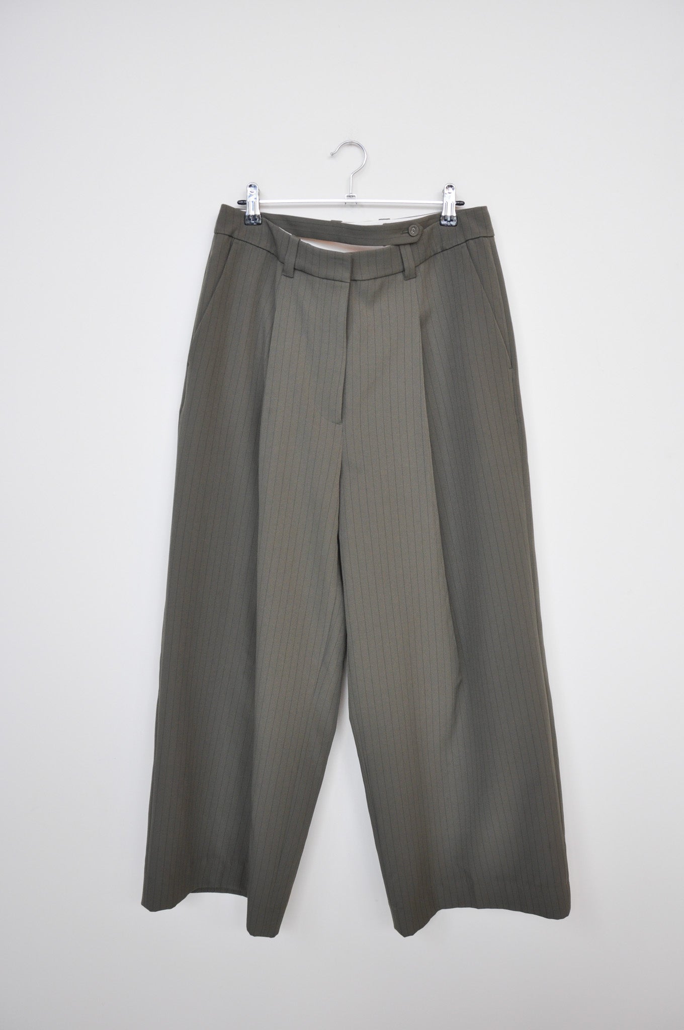 LEM Wear Tailored Trousers - Olive/Pinstripe