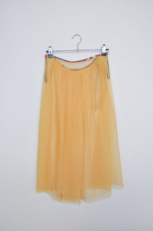 World Mesh Skirt - Yellow / Purple