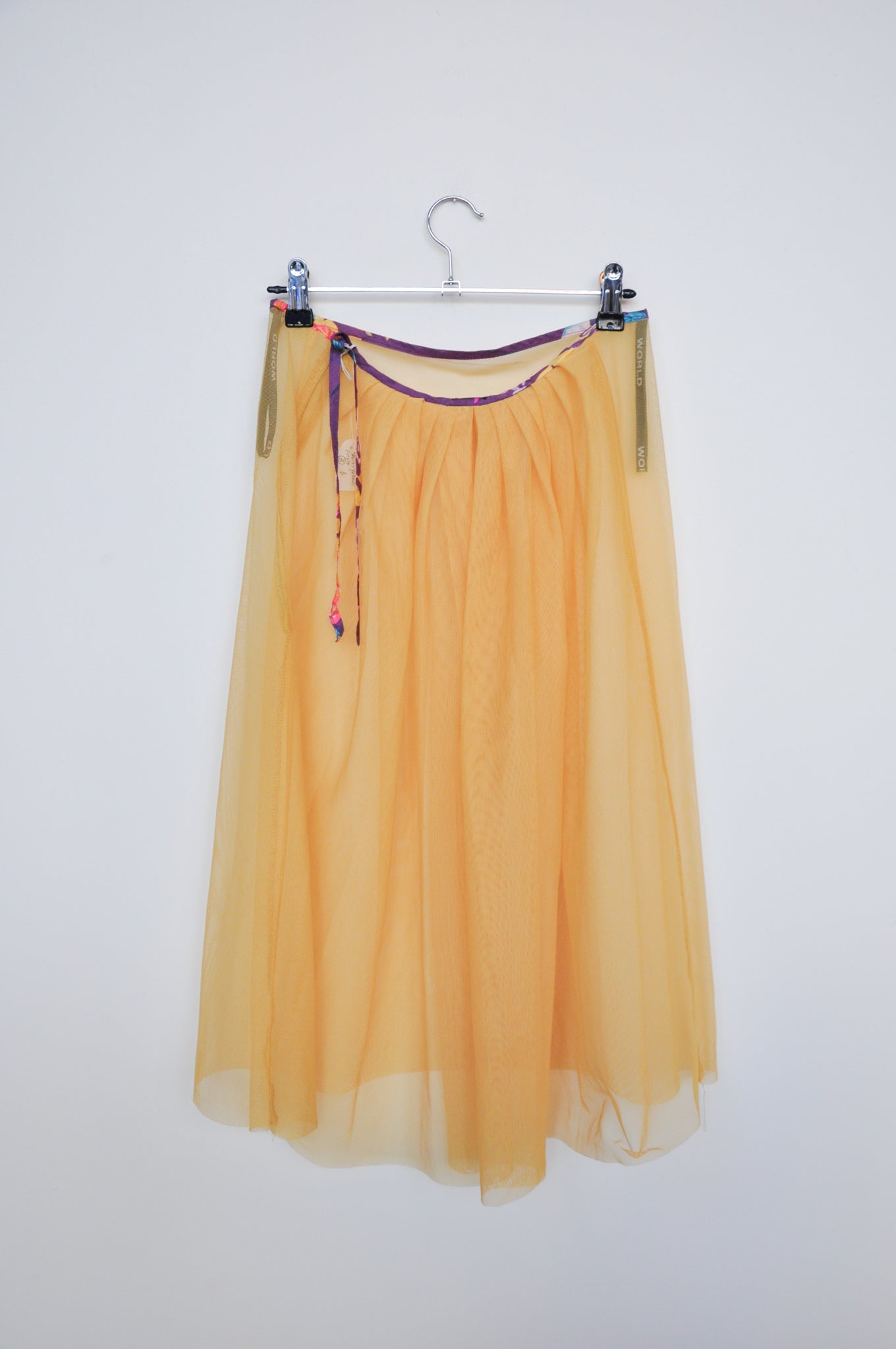 World Mesh Skirt - Yellow / Purple