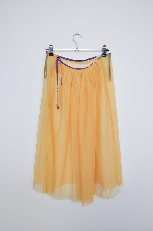World Mesh Skirt - Yellow / Purple