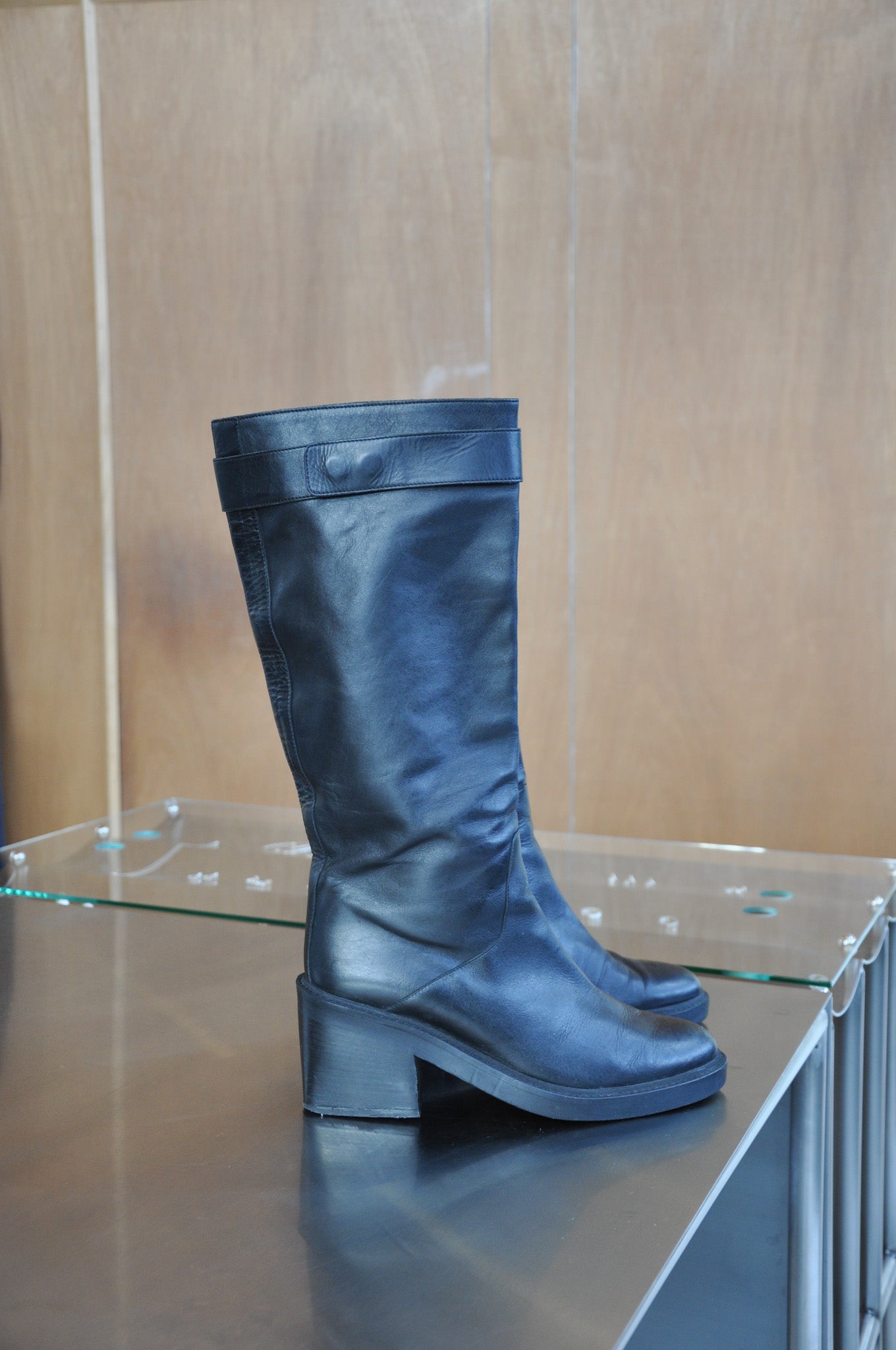 Helmut Lang Schist Slouch Knee Boots - Black