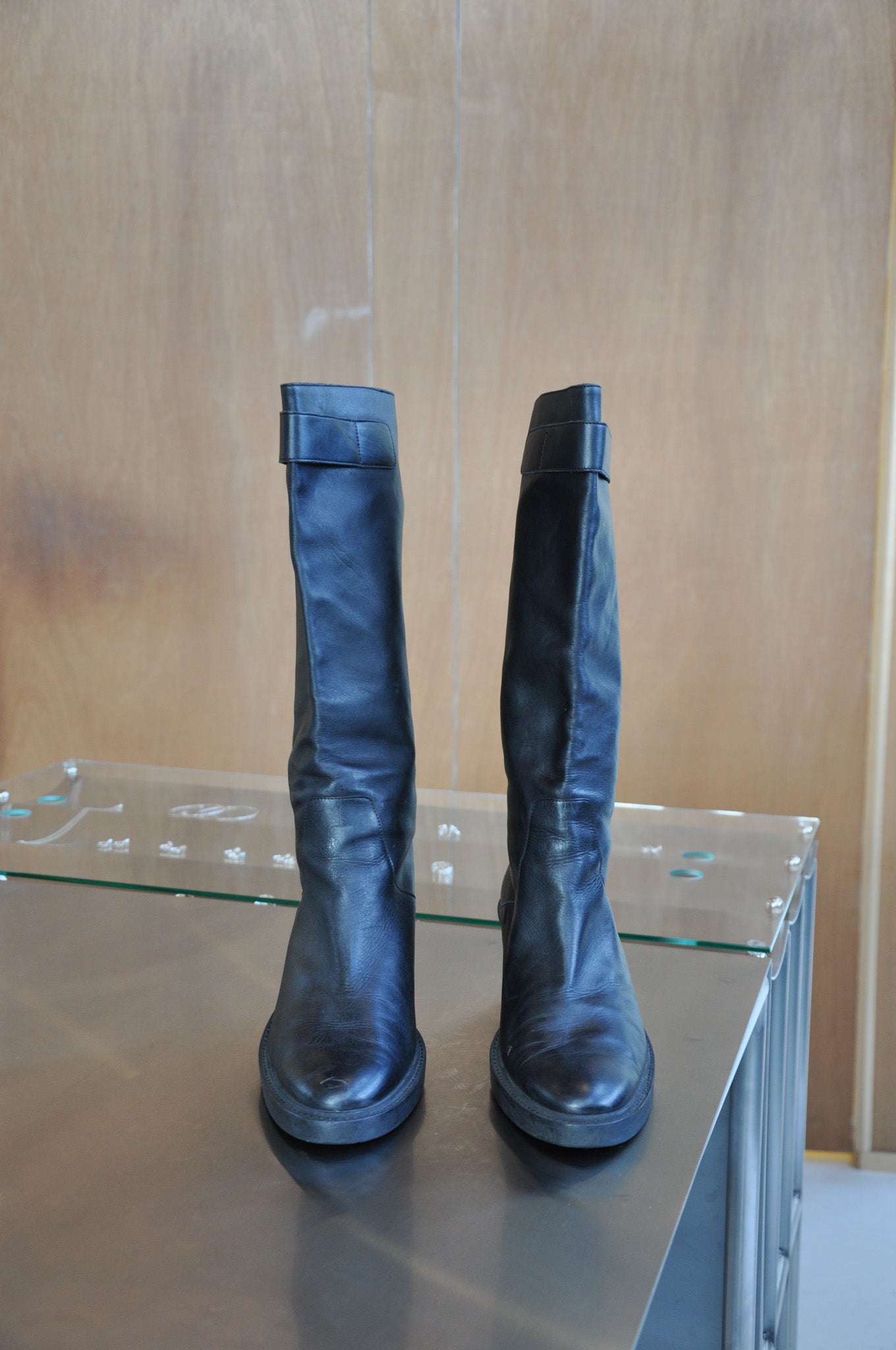 Helmut Lang Schist Slouch Knee Boots - Black
