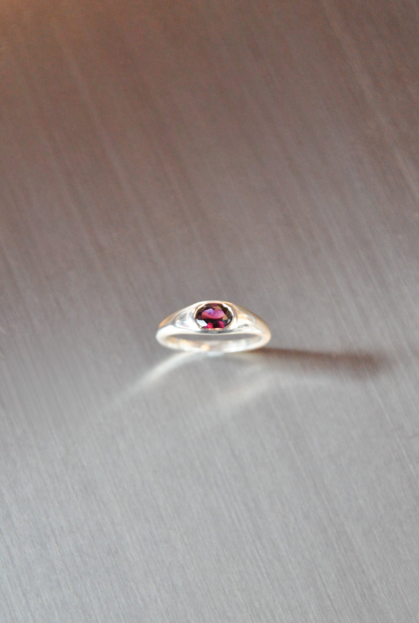 Orbit Ring Silver & Rhodolite Garnet