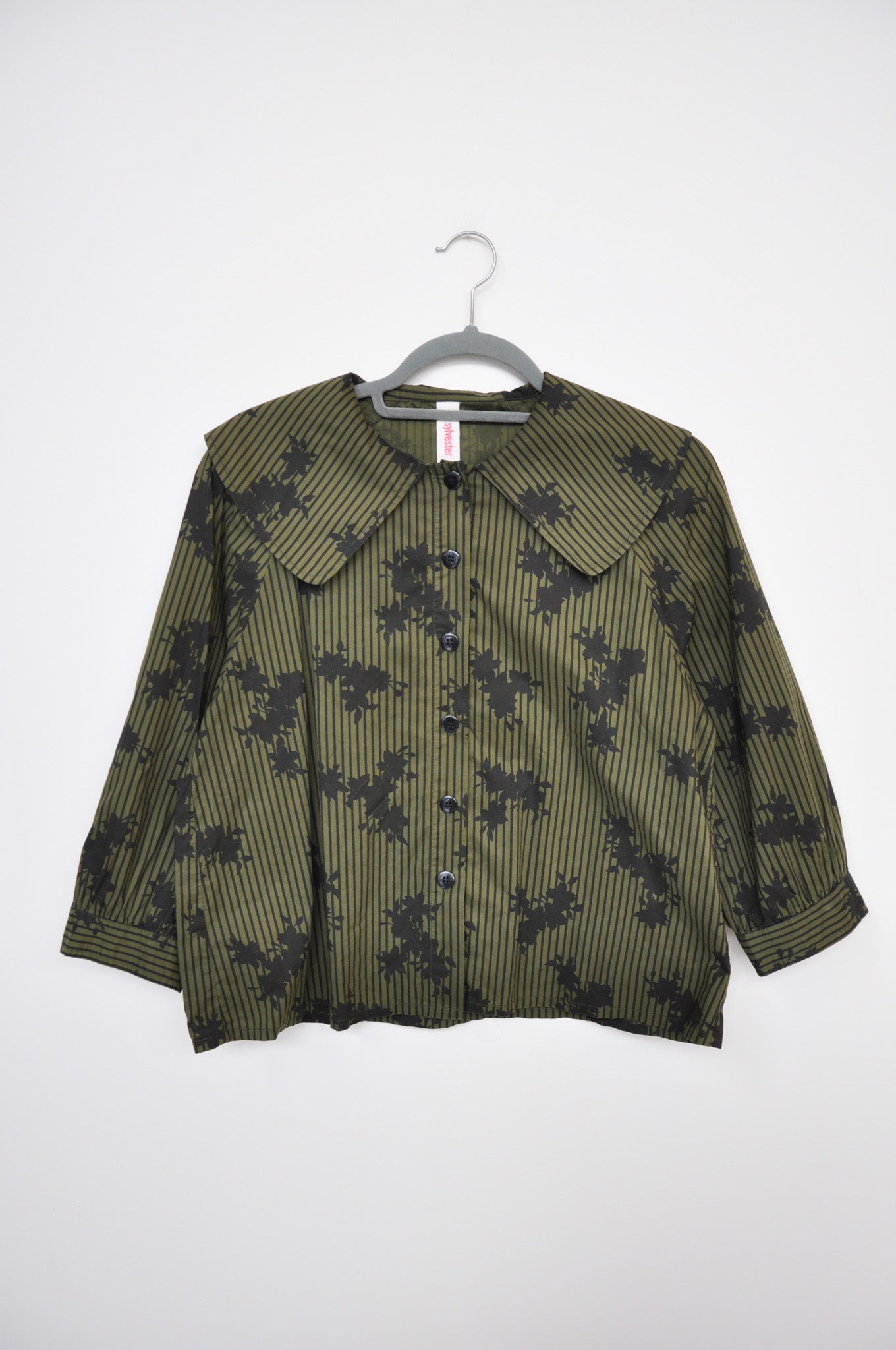 Sylvester Peterpan Shirt - Green Floral/Stripe