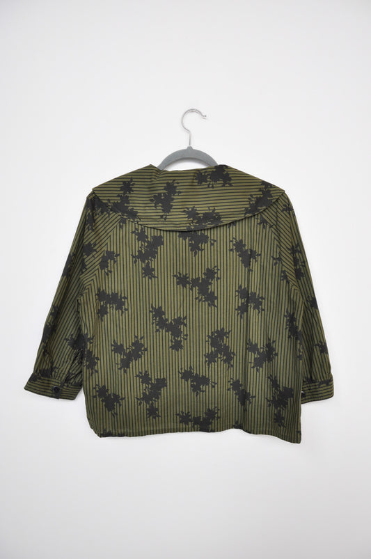 Sylvester Peterpan Shirt - Green Floral/Stripe