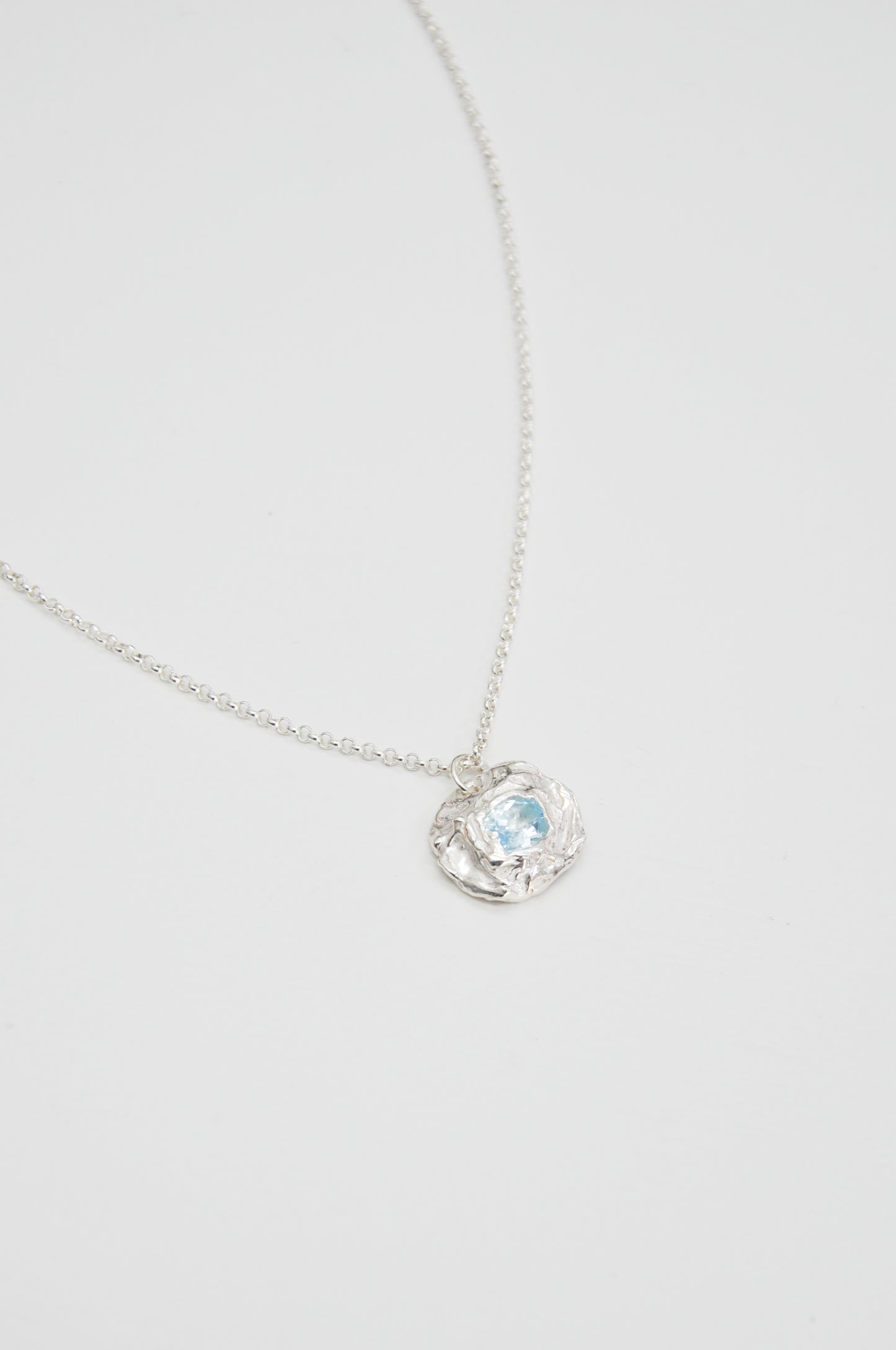 Illetes Silver Necklace in Blue Topaz