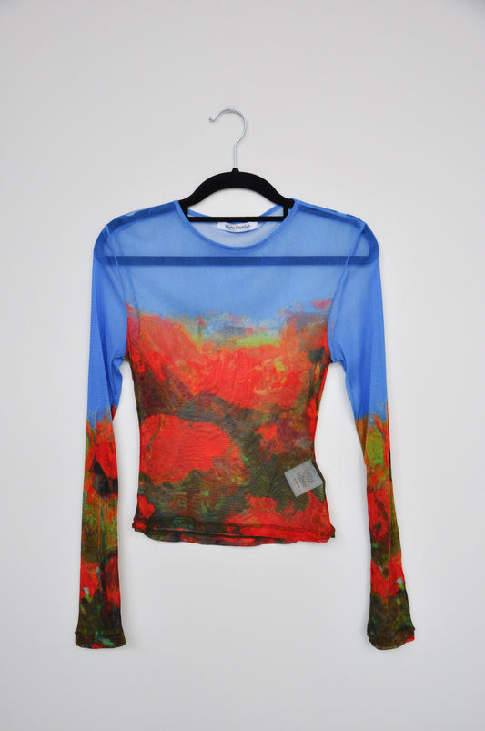 Wynn Hamlyn Mesh Top - Blue / Red / Green Print