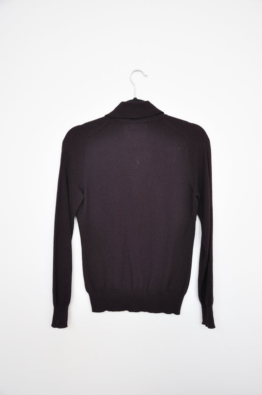 Sarah Bell Merino Polo Jumper - Deep Purple