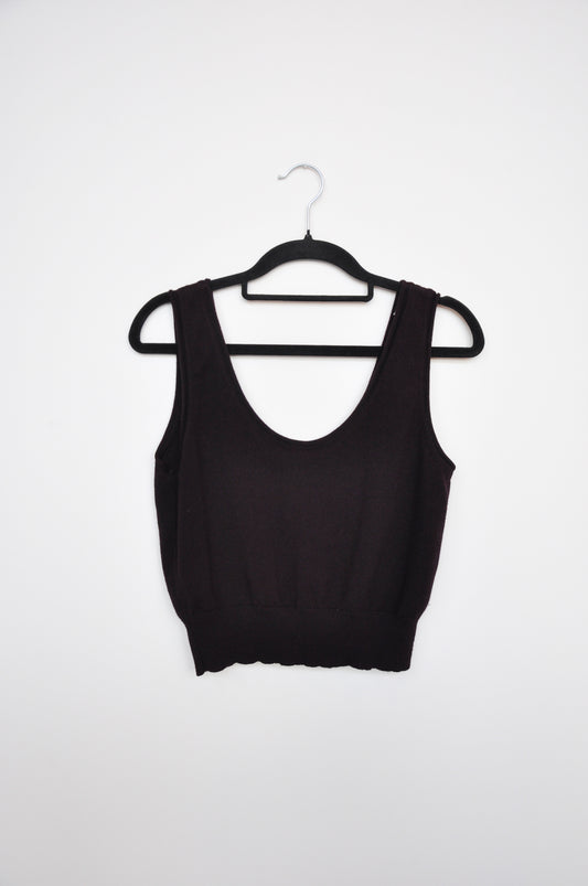 Sarah Bell Merino Cropped Vest -Deep Purple