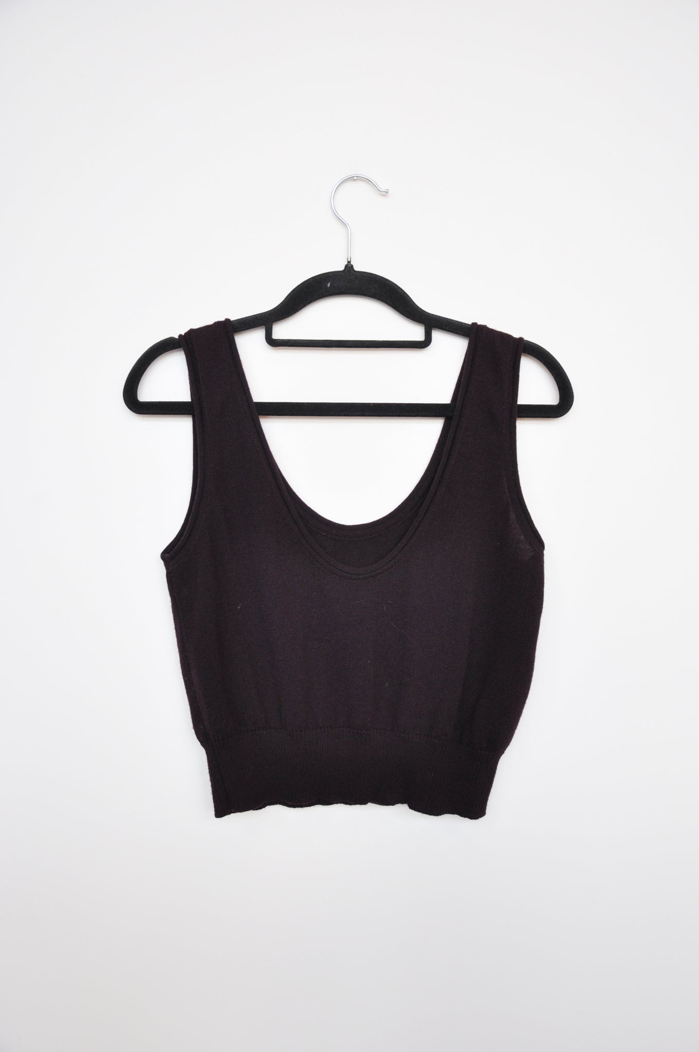 Sarah Bell Merino Cropped Vest -Deep Purple