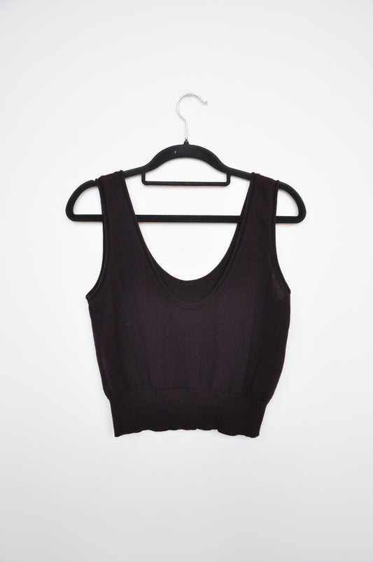 Sarah Bell Merino Cropped Vest -Deep Purple