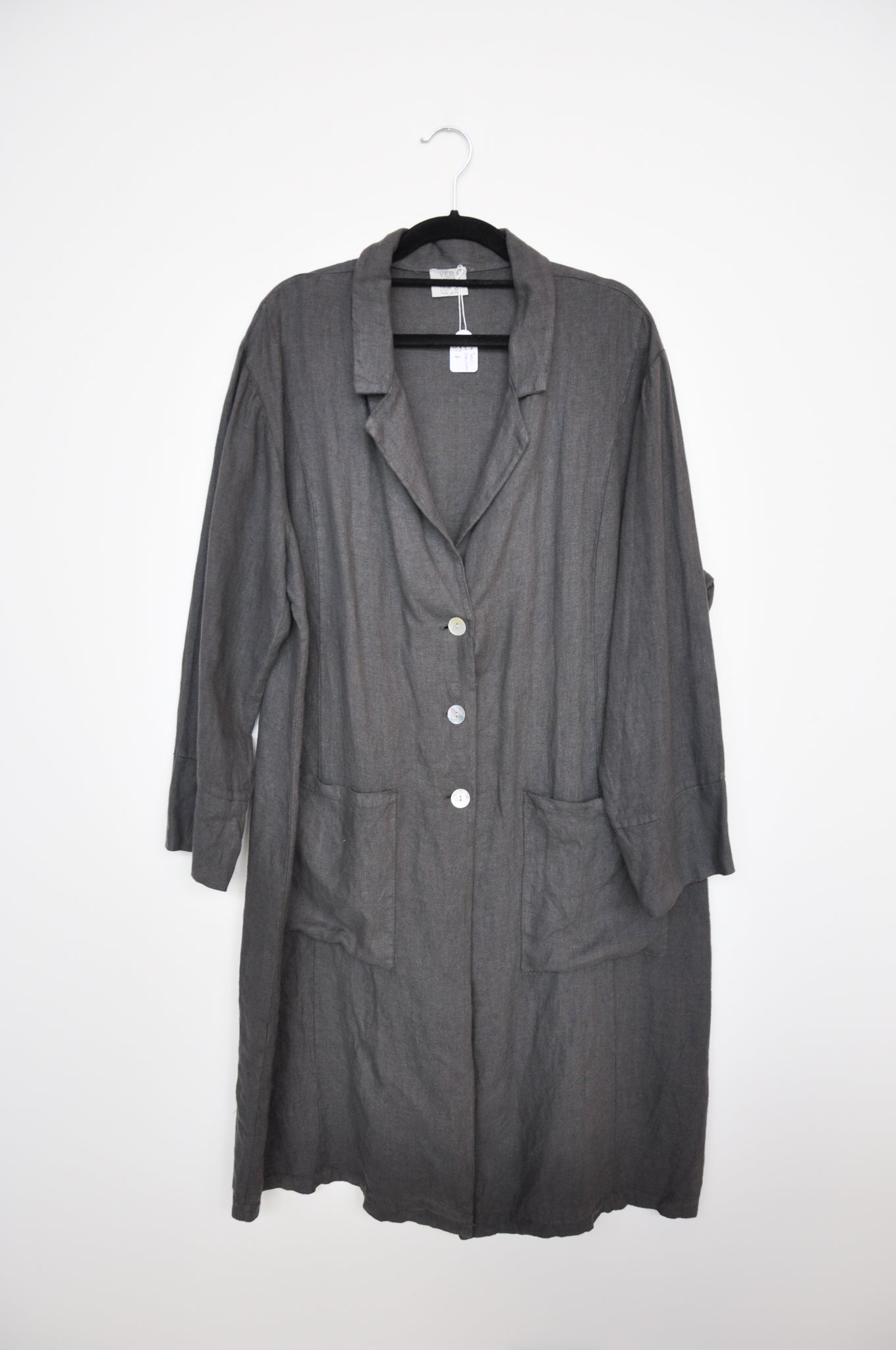 Vera Tucci Linen Overcoat - Grey