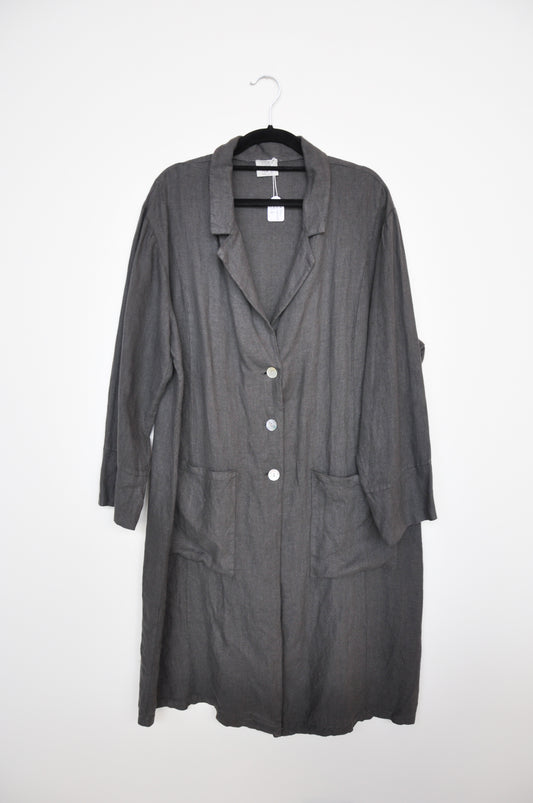 Vera Tucci Linen Overcoat - Grey