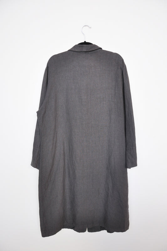 Vera Tucci Linen Overcoat - Grey