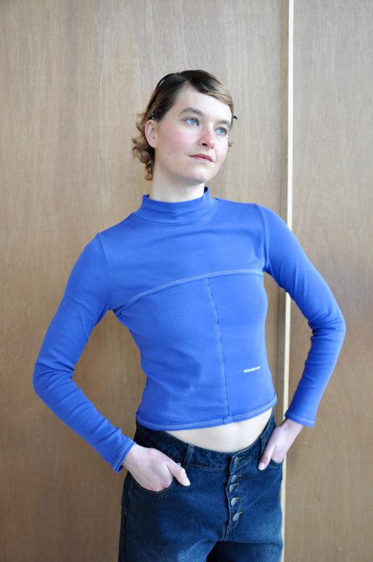 Lapped Baby Turtleneck in Ultramarine