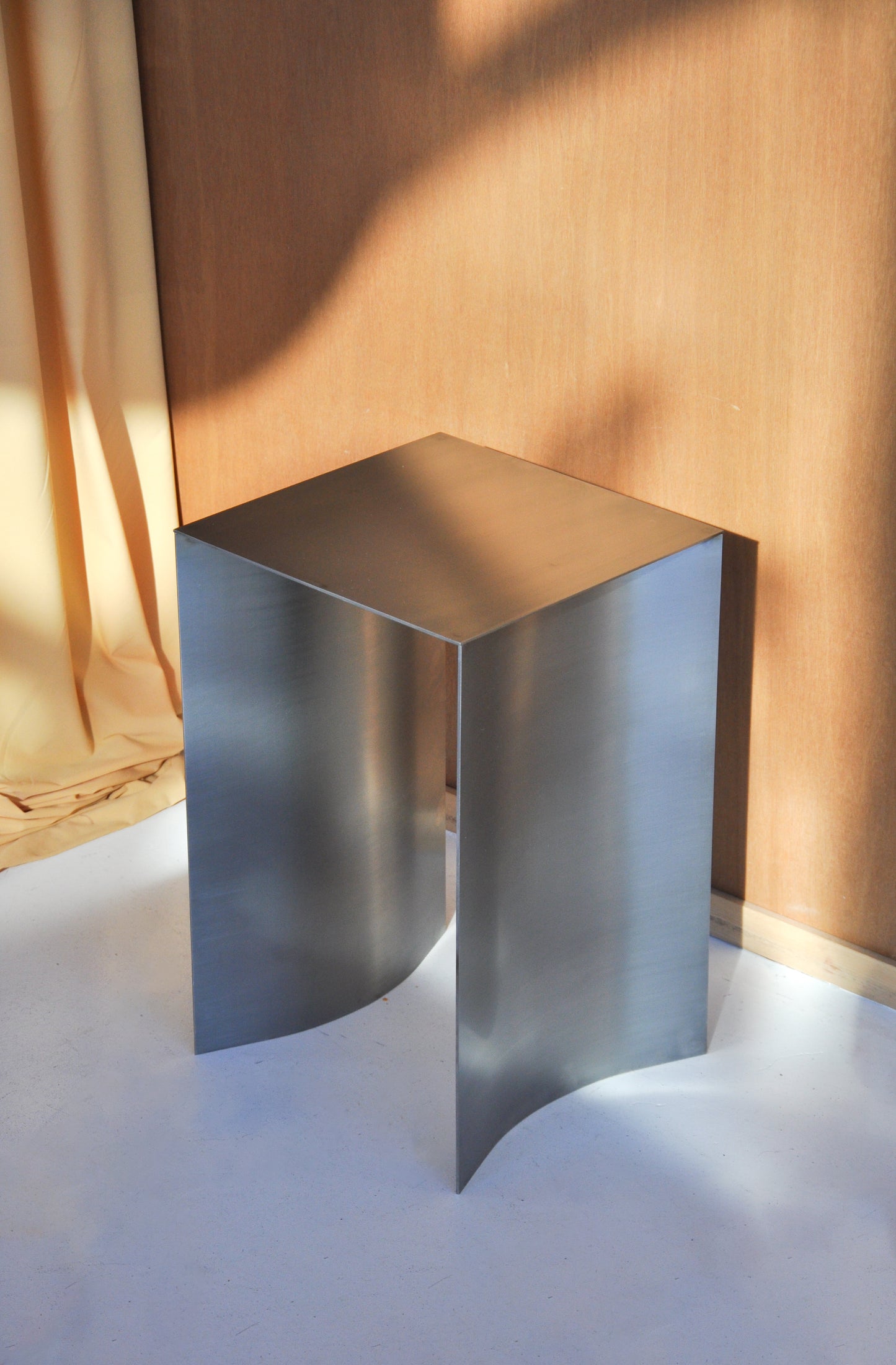 Stainless Steel Curved Side Table