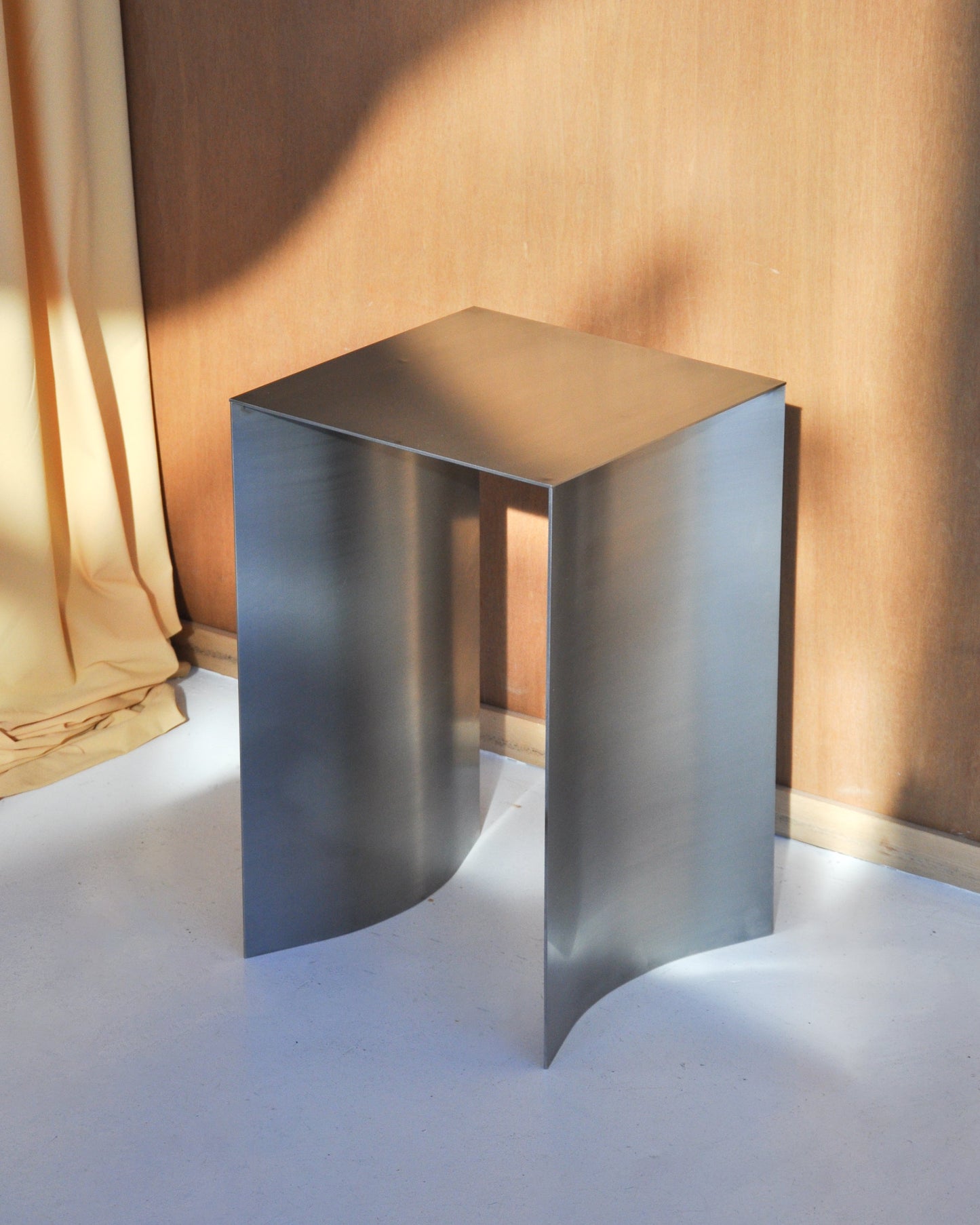 Stainless Steel Curved Side Table