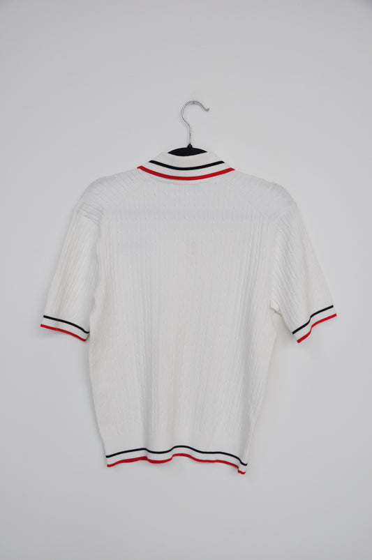 Sporty and Rich Polo - White / Blue / Red