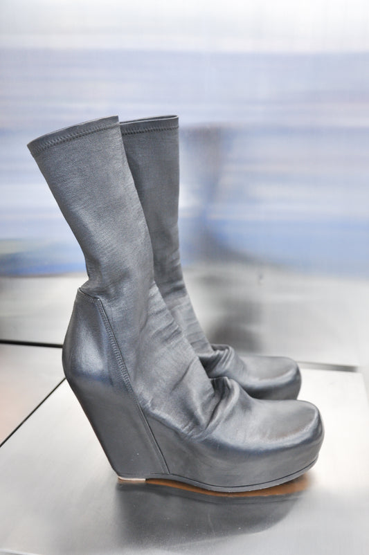 Rick Owens Wedge Boots - black