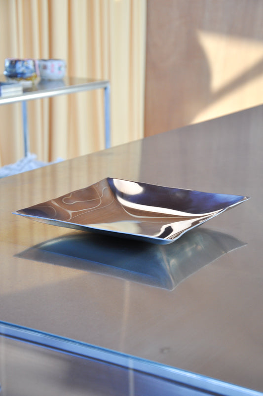 Polished Stainless Steel Hydroform Tray Large