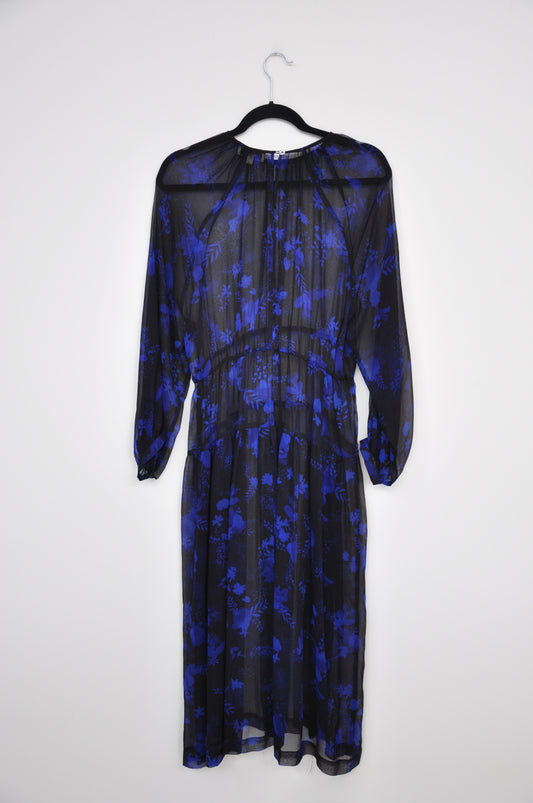 Twenty-Seven Names Sheer Dress - Colbolt/Black Floral