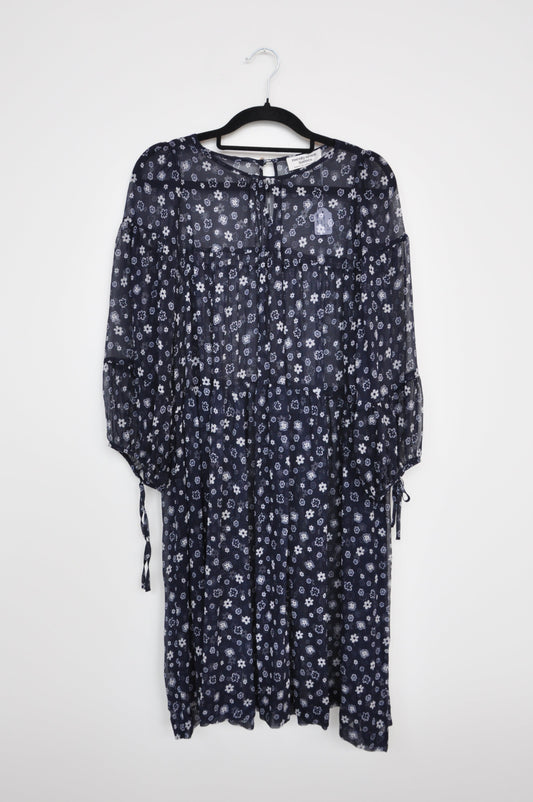 Twenty Seven Names Sheer Floral Dress - navy/white