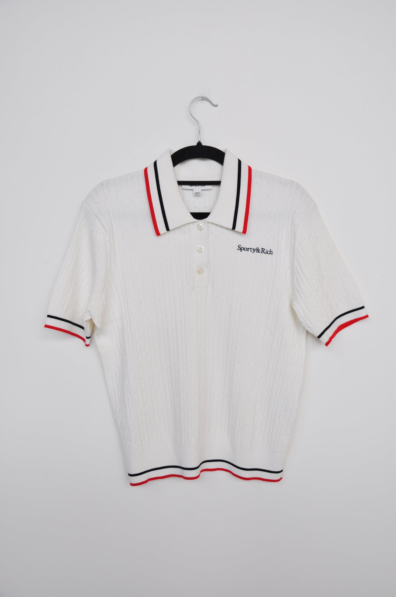 Sporty and Rich Polo - White / Blue / Red