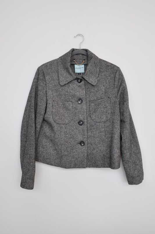 Kate Sylvester Tweed Blazer - black/white