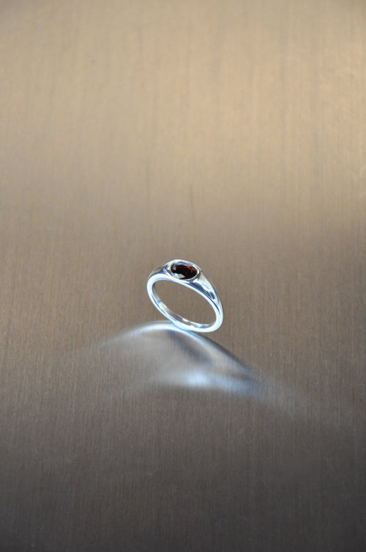 Orbit Ring in Silver & Garnet