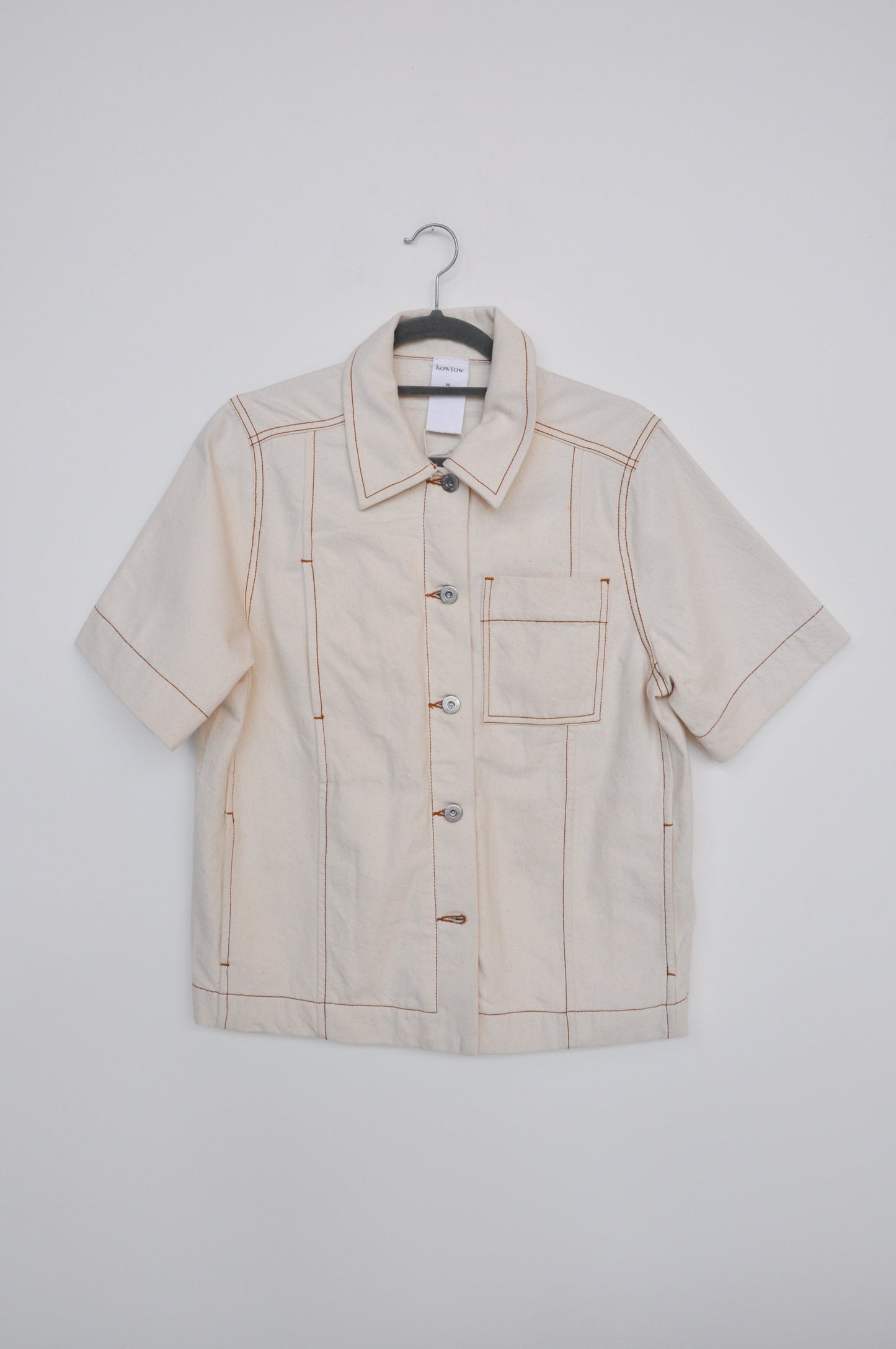 Kowtow Short Sleeve Denim Top - beige