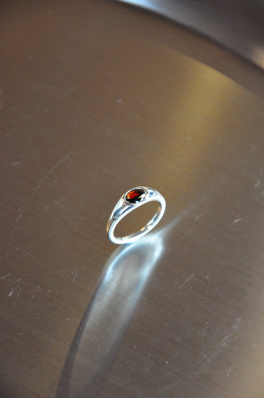 Orbit Ring in Silver & Garnet