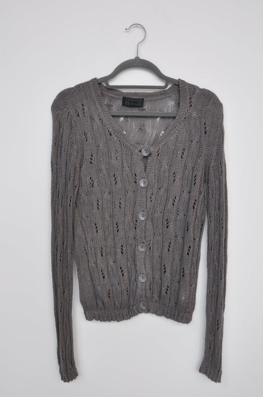 Standard Issue Crochet Cardigan - grey