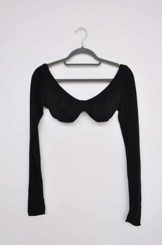 Rachel Mills Long Sleeve Bralette - black