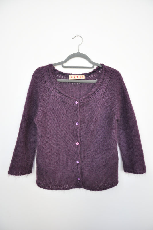 Marni Mohair Cardigan - purple
