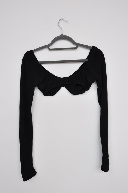 Rachel Mills Long Sleeve Bralette - black