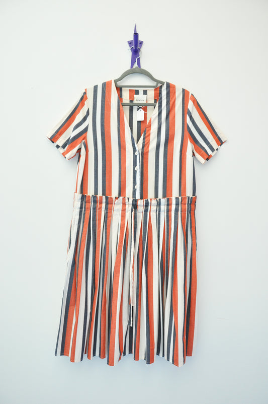 Kowtow Dress - red/blue/white stripe