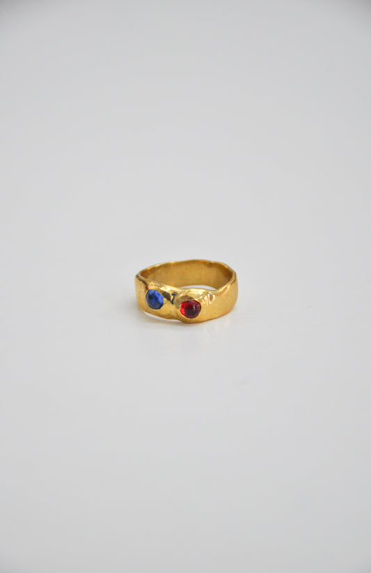 Felt Ring in Red and Blue