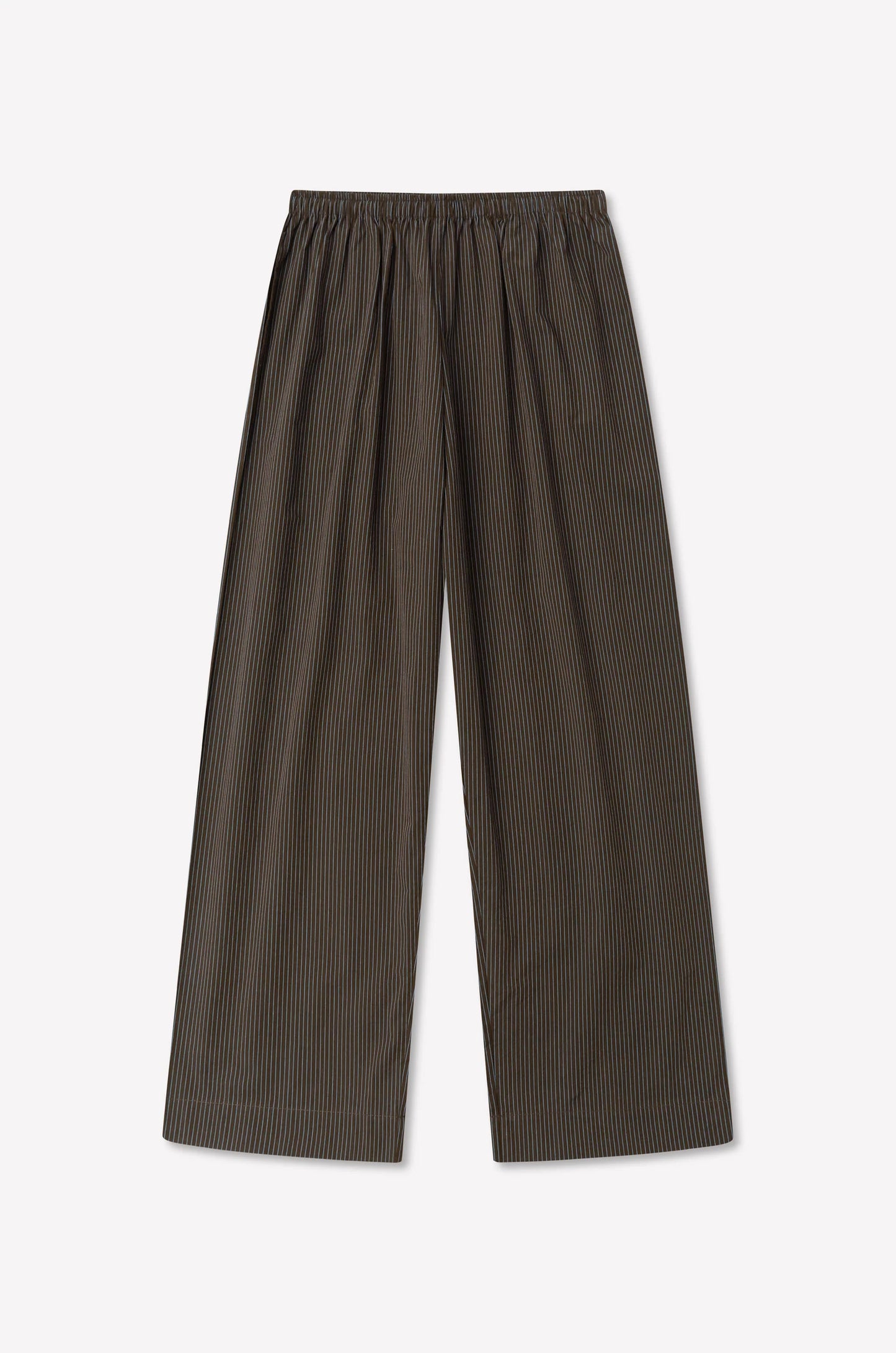 Ease Trouser in Brown, Blue Stripe